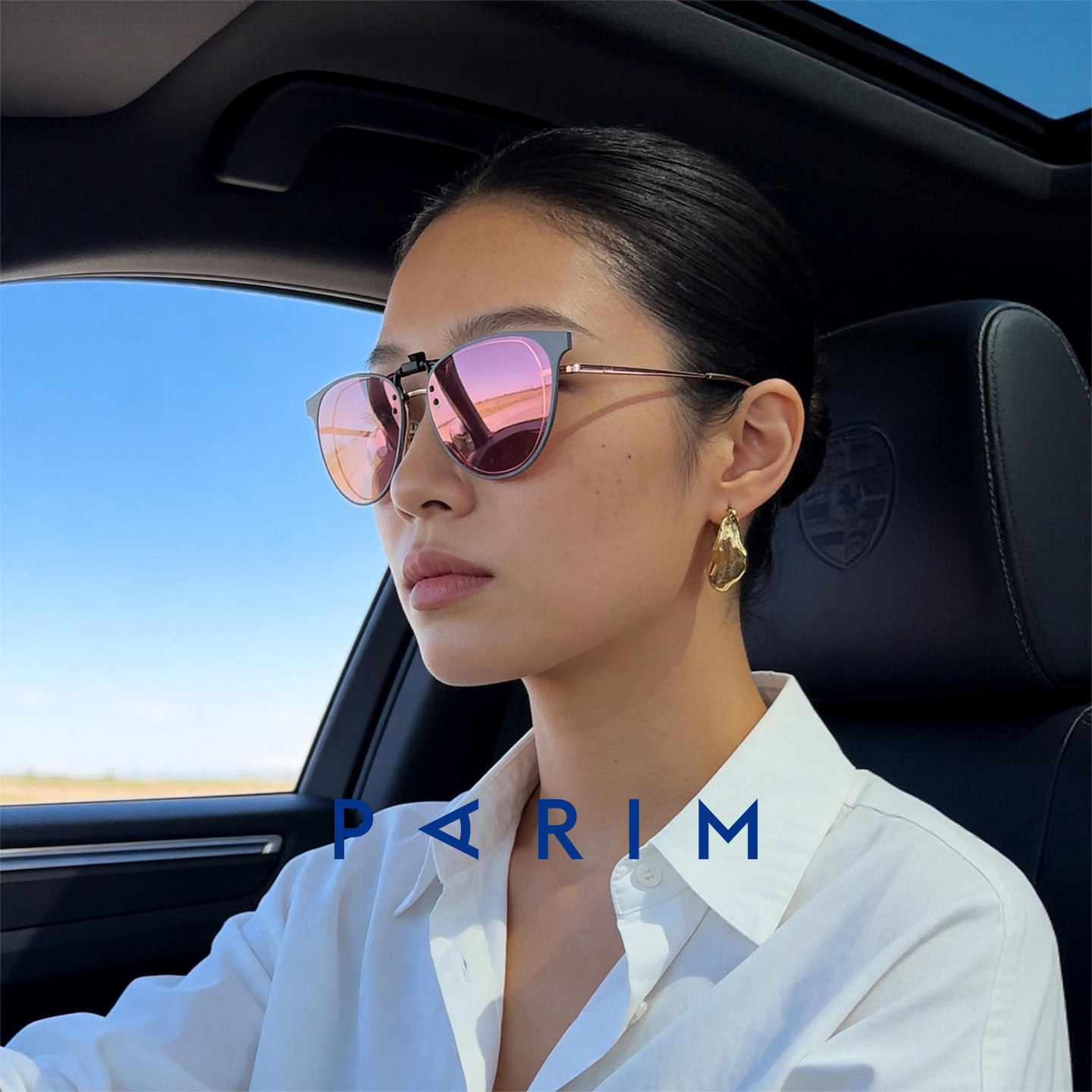 派丽蒙小框墨镜夹片女士开车专用近视偏光太阳镜御姐遮阳防紫外线