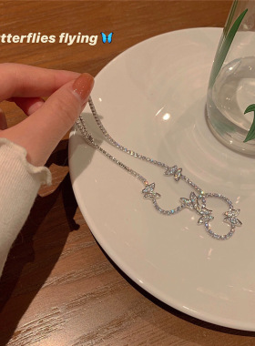 多巴胺不掉色钛钢项链百搭单条轻奢盒子链小众高级感颈链配饰甜酷