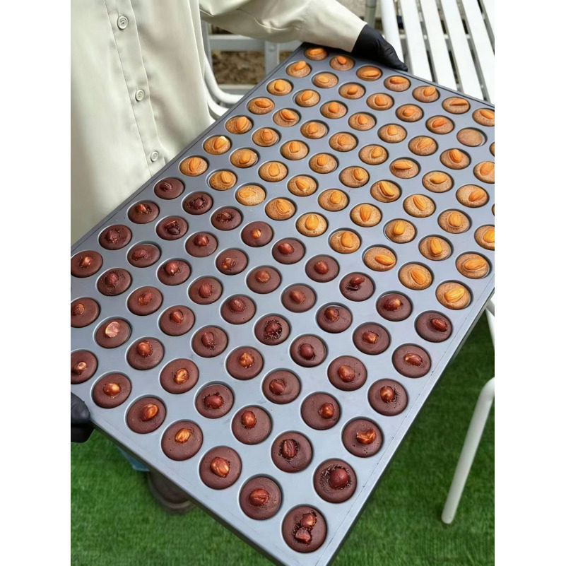 商用圆形可可脆片巴旦木坚果仁芝麻薄脆饼小圆饼干烤盘