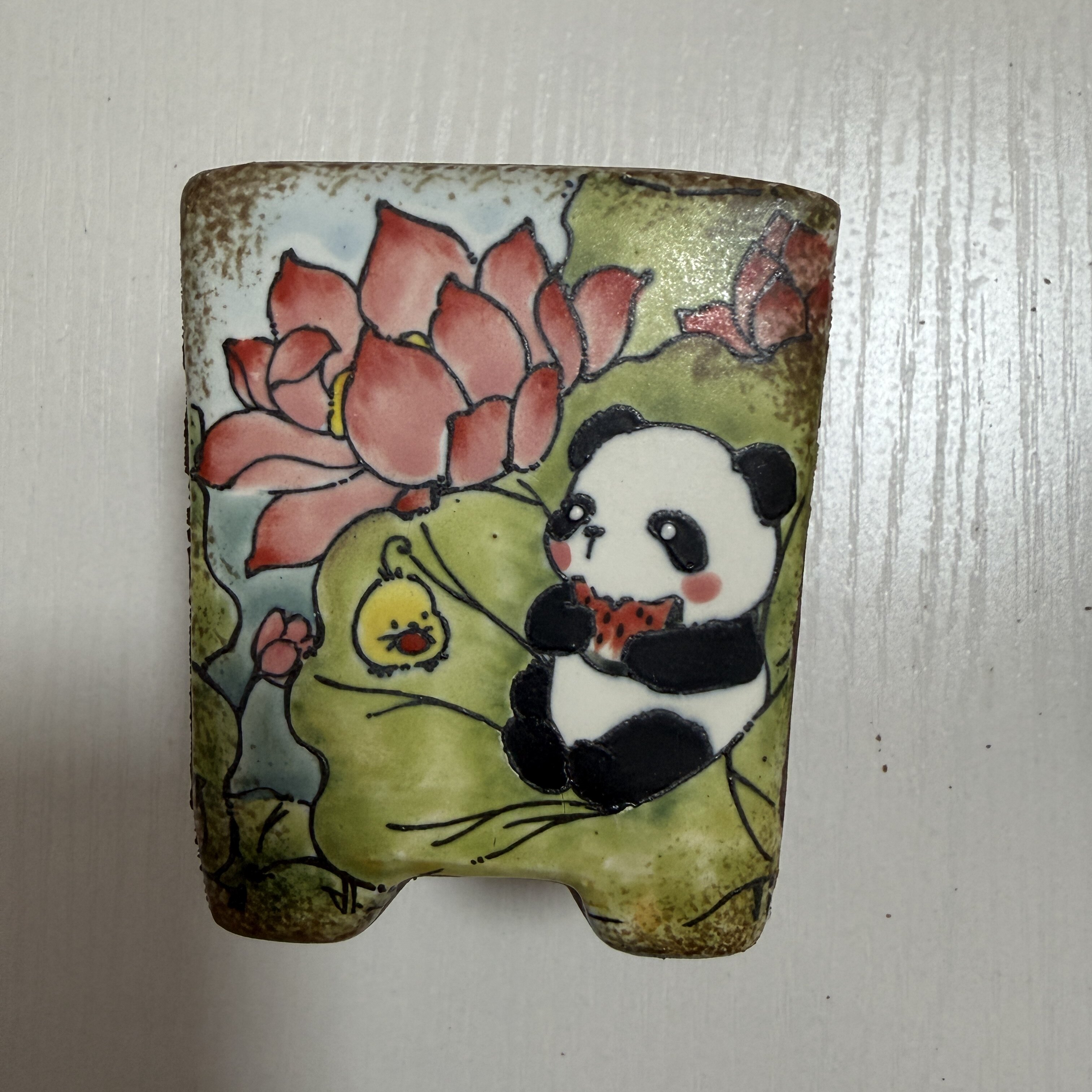 手绘多肉花盆釉烧陶瓷精工卡通网红可爱精美花盆