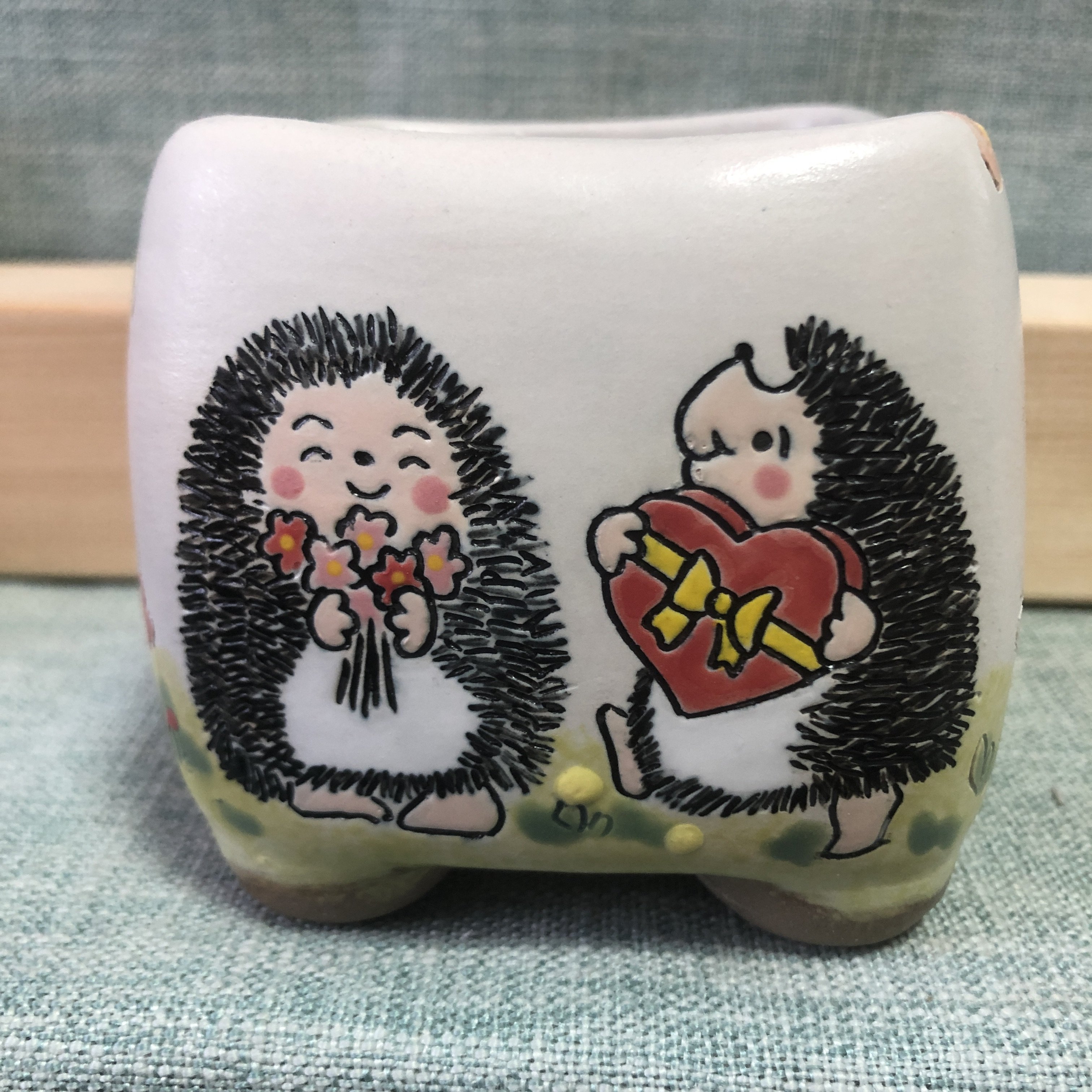 手绘多肉花盆釉烧陶瓷精工卡通网红可爱精美花盆