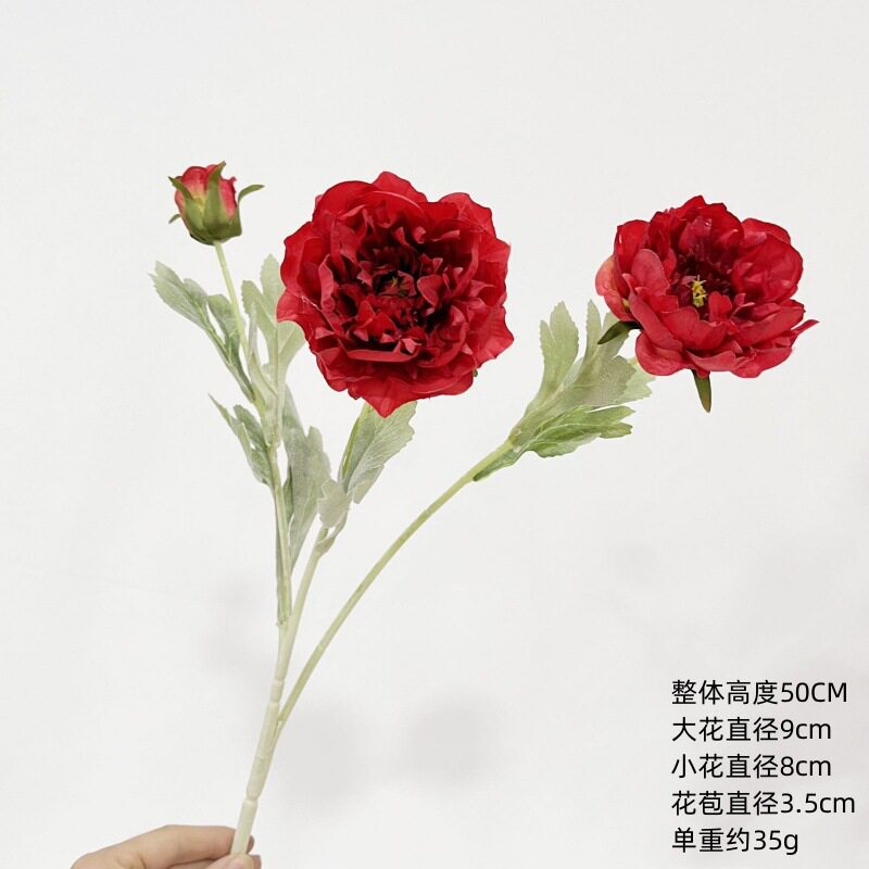仿真花新款千姿小牡丹芍药家居婚庆装饰摆件拍照花束户外造景假花