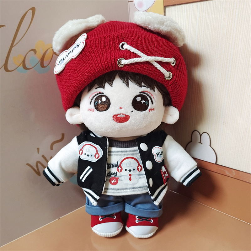 20cm陈思罕棉花娃娃套装原创毛绒玩偶比格罕明星公仔闺蜜礼出生证