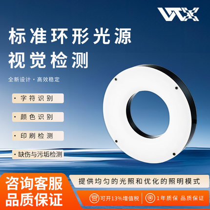 WTX王同学ccd工业相机环形补光灯视觉光源led高亮90度缺陷检测