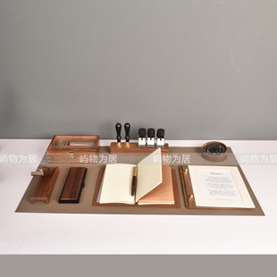 屿物为居 会所样板间售楼处架空层手作区书房书桌主题饰品摆件组