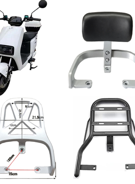 适用国标电动车靠垫雅迪欧博台铃F6N7改装尾翼后尾箱货架靠背支架