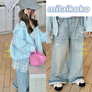 米莱milaikoko韩版儿童上衣26春装新款女童洋气甜美休闲连帽外套