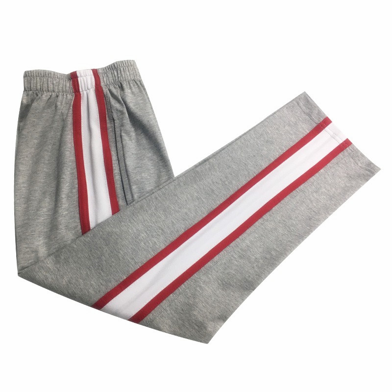 定制夏季灰全棉白寬邊運動校服