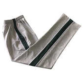 温州定制春夏季 灰全棉墨绿宽边镶白细中小学生成人男女运动校服裤