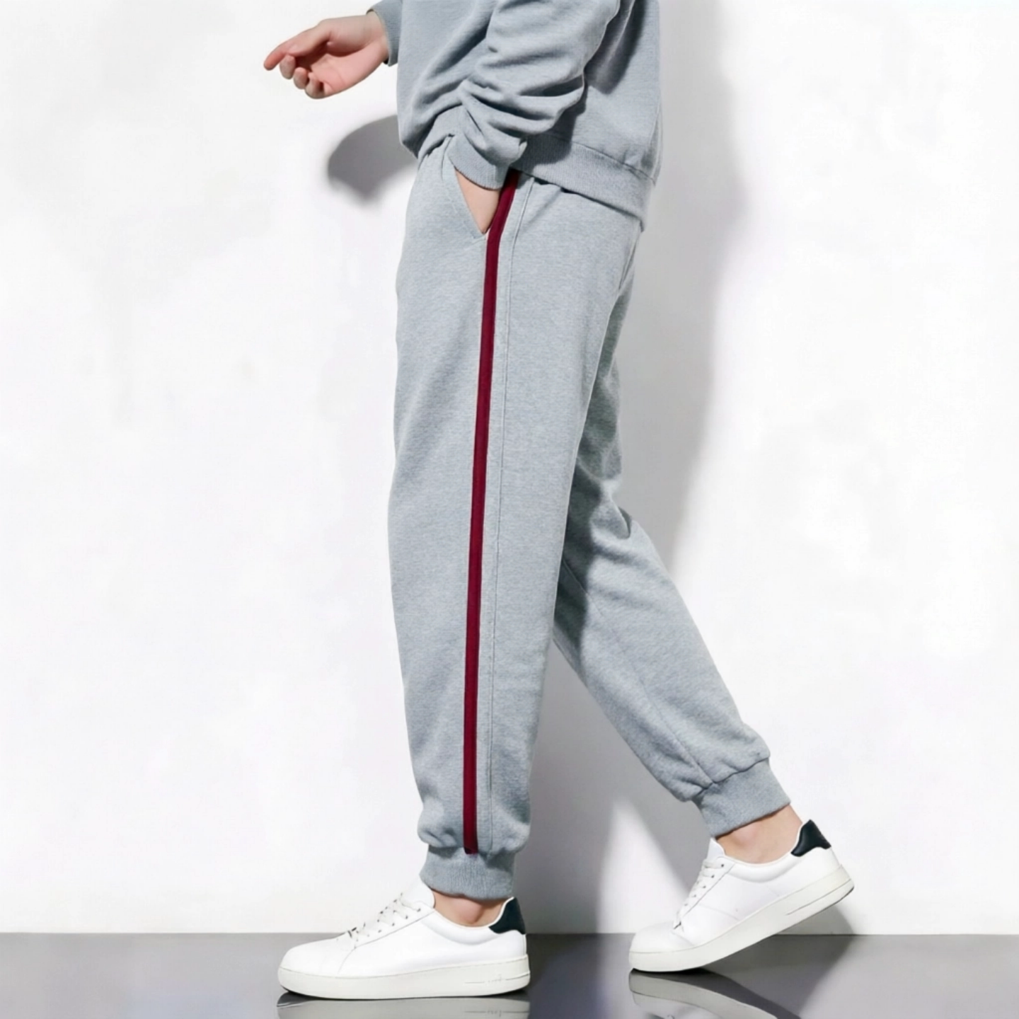 定制棉超薄束脚高腰运动校服裤