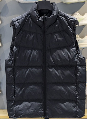 李宁羽绒马甲2025冬季新款健身训练男子90%鸭绒保暖背心AMRV037