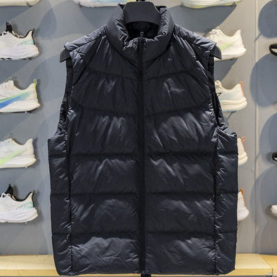 李宁男防风保暖90%鸭绒羽绒马甲