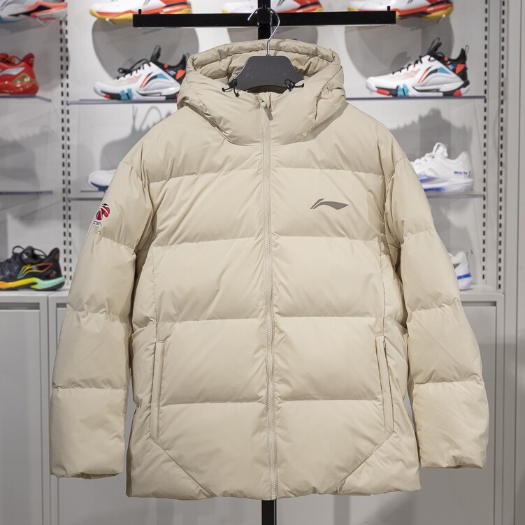 李宁拉链男子短款宽松棉服