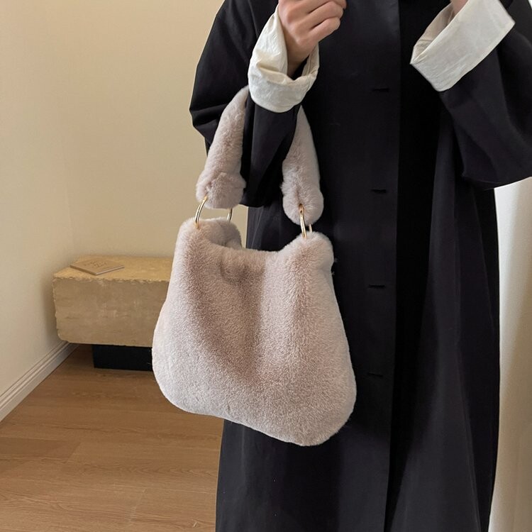 高级小众毛绒包包手提包爆款20通用款女包