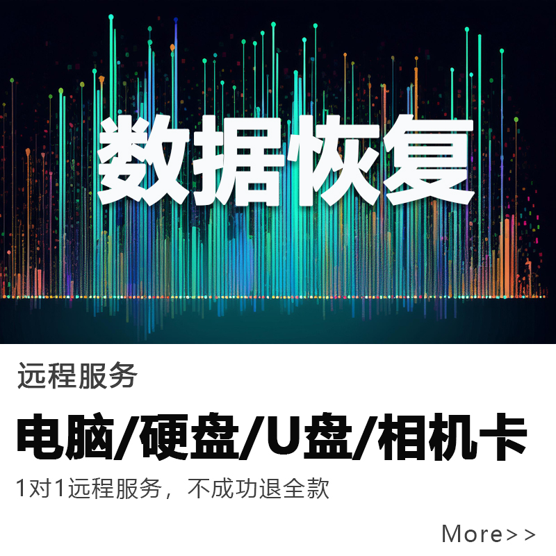 电脑远程图片视频文档数据恢复硬盘U盘相机卡格式化误删教程指导