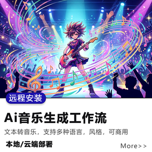 Ai原创音乐生成comfyui工作流文本转歌曲远程本地/云端部署软件