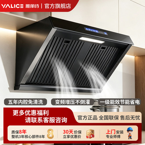 雅丽诗侧吸式一级能效变频油烟机