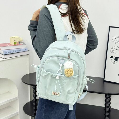 沐里沐气新款清新学院风小背包少女出行休闲双肩包森系简约小书包