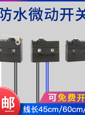 小型防水微动开关防油S5W-A/E带线IP67汽车电动叉车升降配件常闭