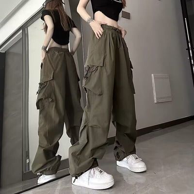 松紧腰通勤长裤工装裤