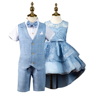 儿童合唱团礼服六一节男童女童主持人服装幼儿园毕业照朗诵演出服