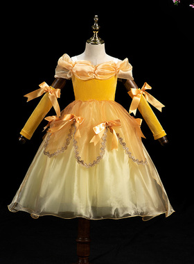 DO.CAT贝尔公主裙女童礼服蓬蓬裙儿童cosplay美女与野兽连衣裙子