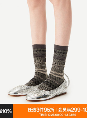 【DouDou推荐】AR袜子女中筒袜秋冬丝滑显瘦灰色长筒堆堆袜春秋款