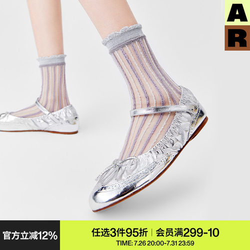 AR袜子女款中筒袜春夏季薄款透气花边水晶袜玻璃金银丝卡丝袜秋冬
