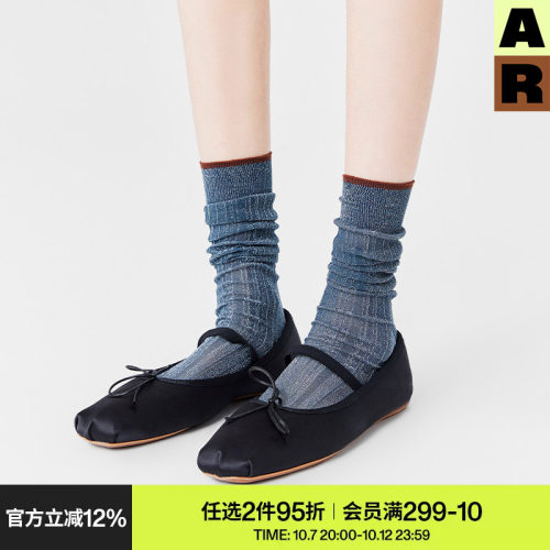 AR袜子女中筒袜水晶玻璃丝袜堆堆袜2026年春夏季轻薄款透气芭蕾风