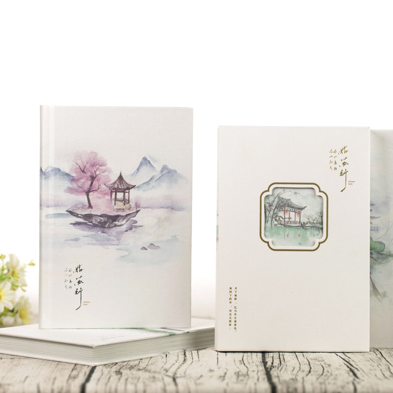 中国风古风全彩插画手绘手帐本姑苏行文艺仙简约精装日记笔记本子