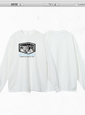 GTB/Ghettobro雪山经典印花美式男女宽松运动情侣装长袖短袖