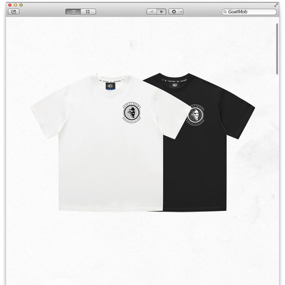 版画徽章头像印花宽松运动短袖