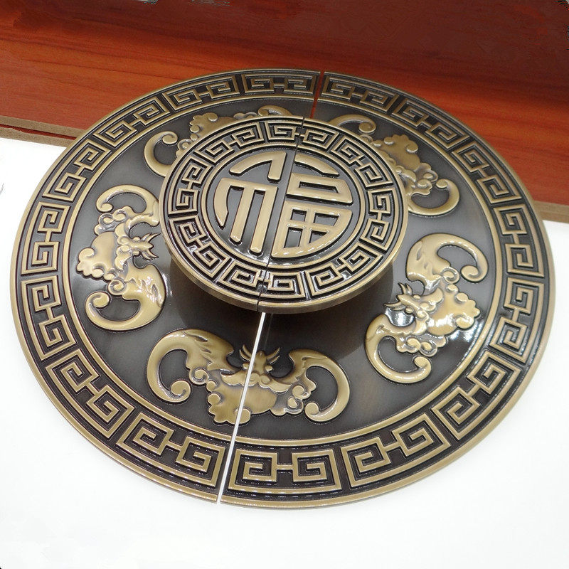 中式仿古圆形大门纯铜拉手门栓复古典木门古建别墅茶楼黄铜门把手