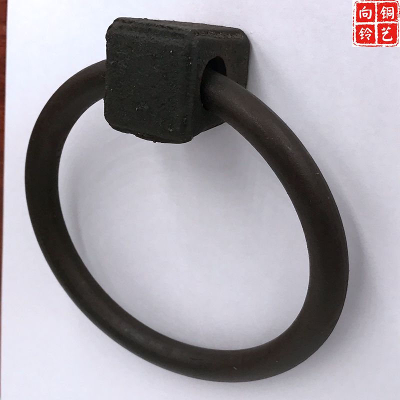 中式仿古纯黄铜配件四合院寿字铸铁环把手铸铁兽头拉手大门环拉手