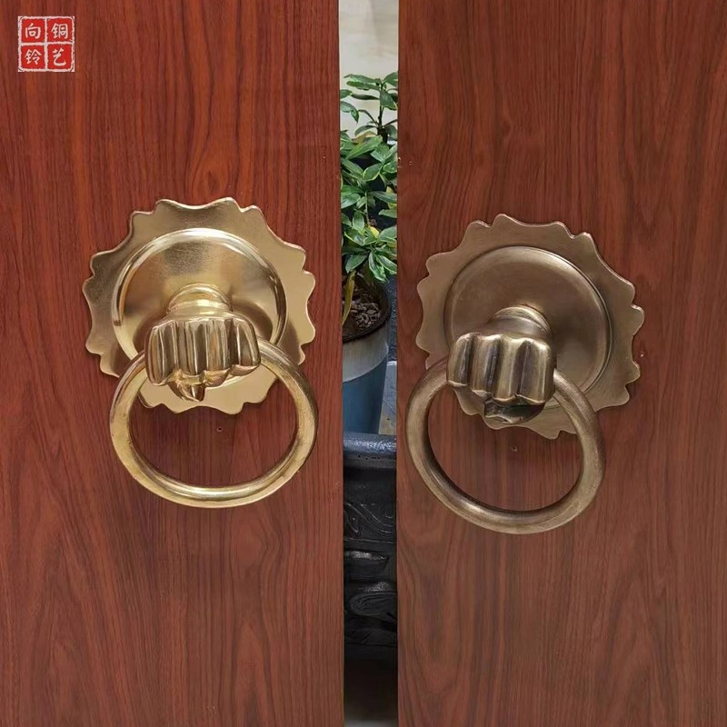 向铃单孔黄铜大门新中式手模型环