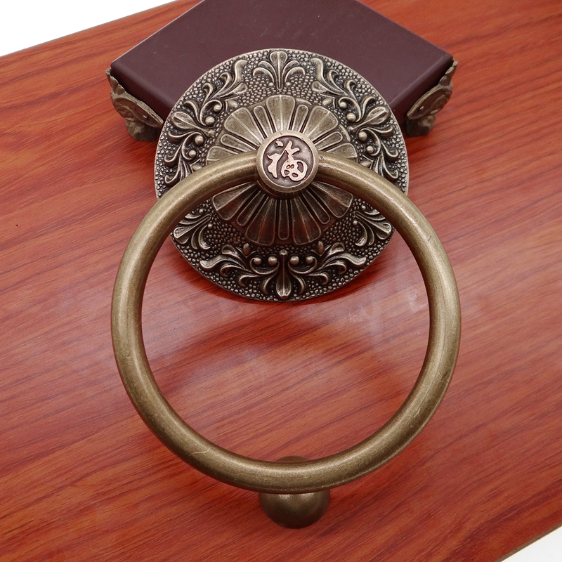木门拉手青古铜中式大门拉手仿古铁门把手老式门门环实心拉环拉手