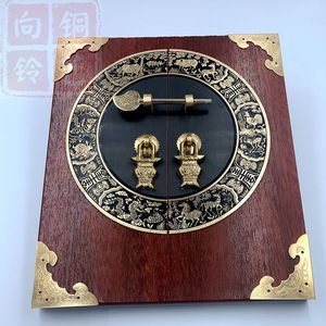 新中式家具纯铜圆拉手仿古橱柜门全铜把手古典衣柜子复古五金配件