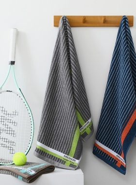 金号运动巾全棉a类标准加长吸汗120*35深色条纹一件代发SP174