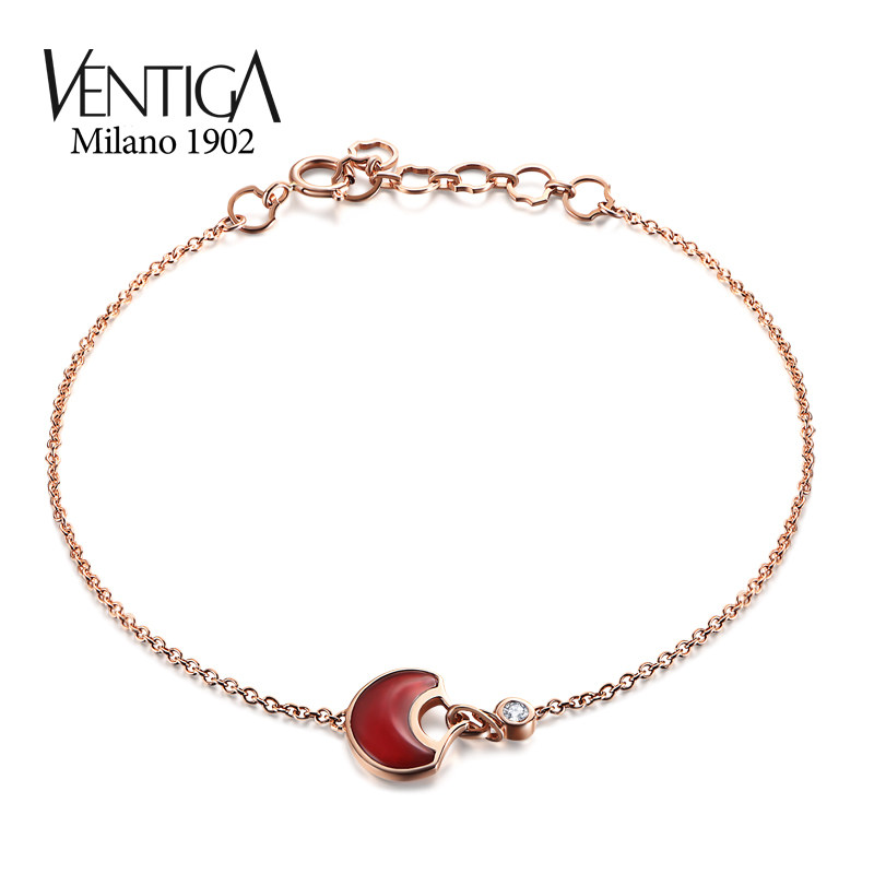 ventiga/梵蒂加图兰朵 turandot 女款18k玫瑰金红玉髓单钻手链