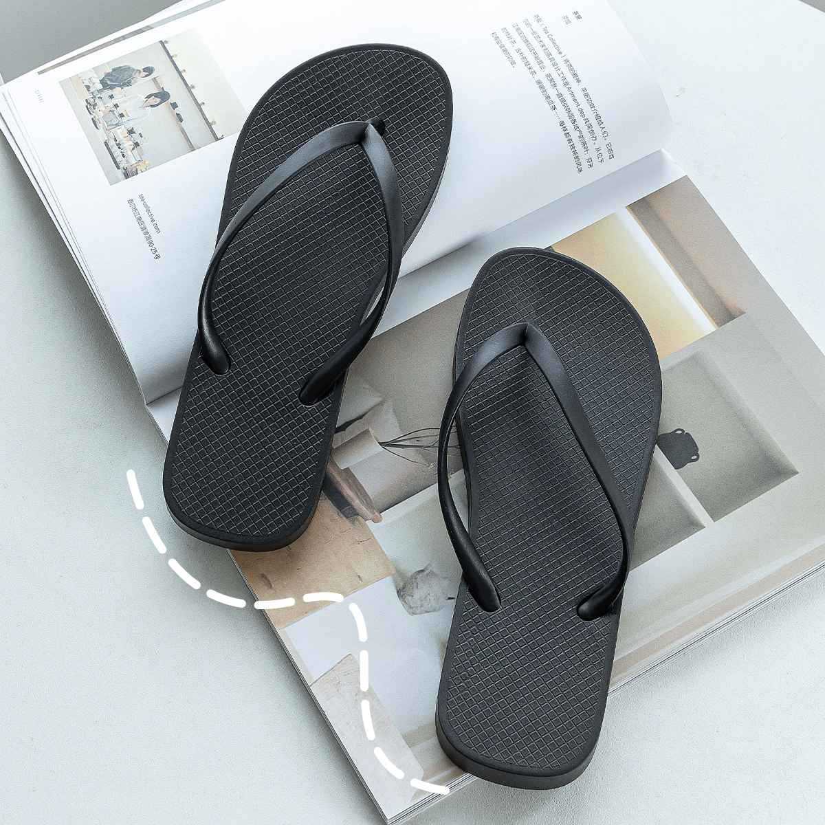 日系网红情侣厚底休闲沙滩人字拖鞋女凉拖外穿夏季夹趾厚底2025潮