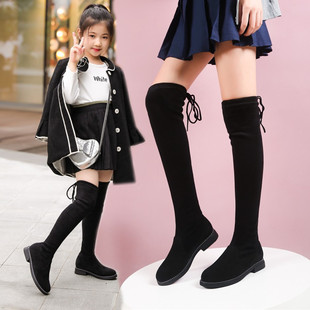 女童靴子长筒靴公主过膝靴2025秋冬新款中大童鞋高筒靴儿童长靴潮