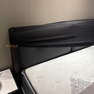 通用 床头全包防尘罩黑色防脏高弹力保护套柔软服贴透气可清洗四季