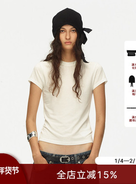 ECHOADE基础B备 甄选柔软舒适 正肩版型圆领设计短袖修身显瘦T恤