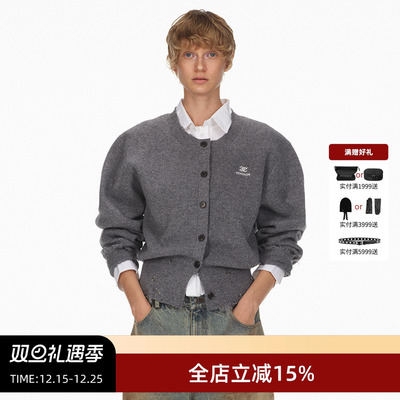 ECHOADE绵羊毛独特破洞针织开衫