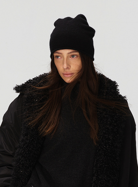 ECHOADE基础高阶松弛感 羊绒+羊毛百搭款自然卷边设计针织冷帽