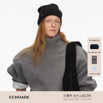 ECHOADE细腻柔软蝴蝶结毛线帽