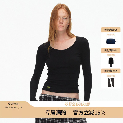 ECHOADE大圆领贴身长袖打底衫