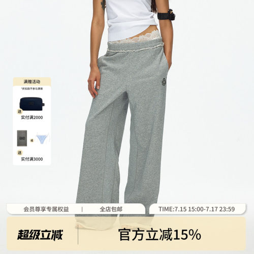 ECHOADE宽松轻薄休闲运动阔腿裤