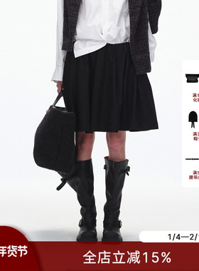 ECHOADE优雅与浪漫并存 立裁雕琢灵动花苞裙型褶皱半身裙