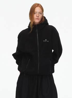 ECHOADE独特时装廓形 宽松立领连帽设计摇粒绒外套